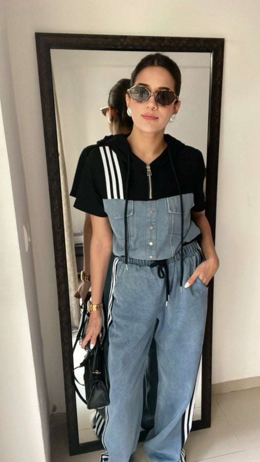 Monochrome Denim Poplin Lounge Set