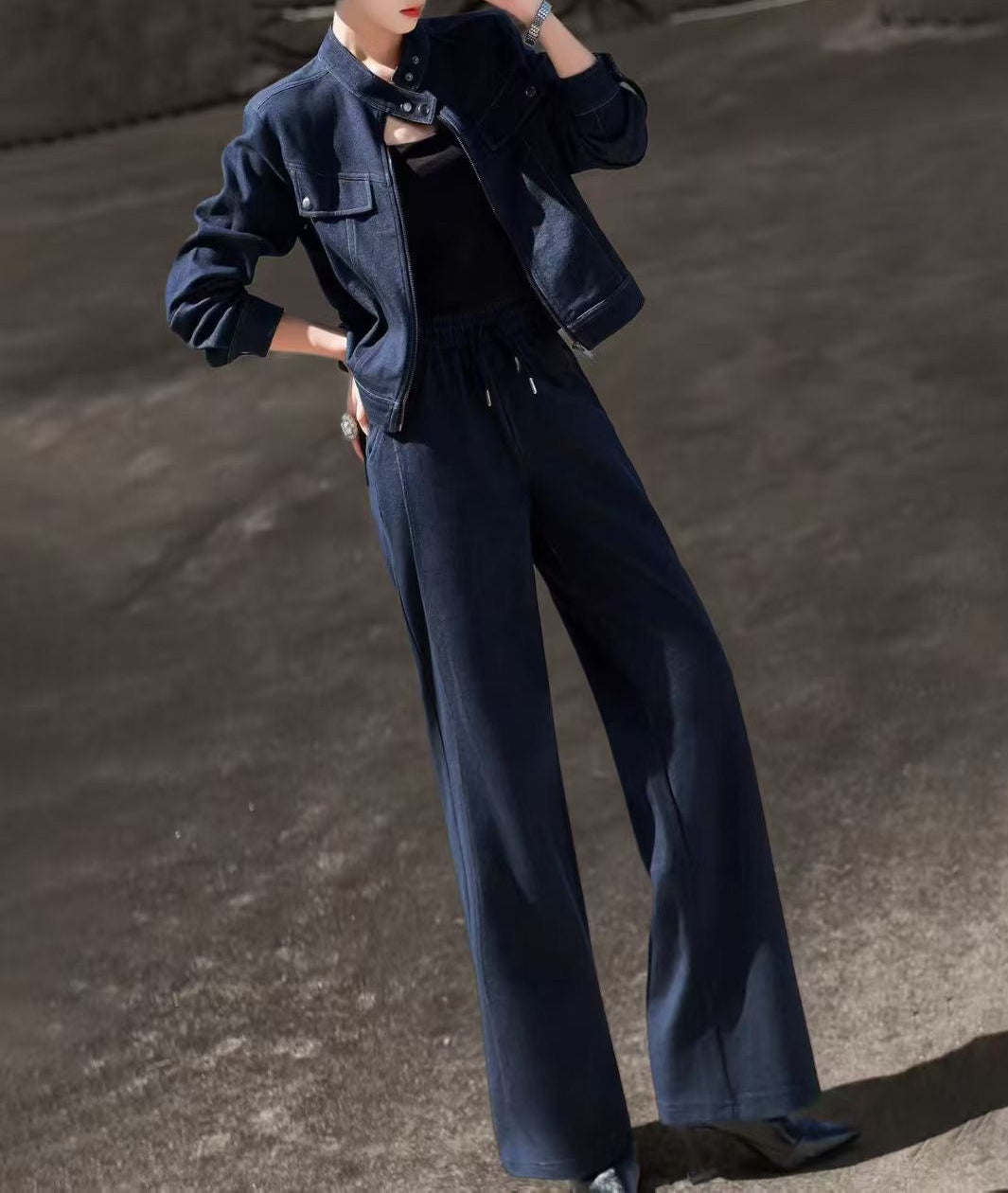 Monotone Denim Fall Lounge Set