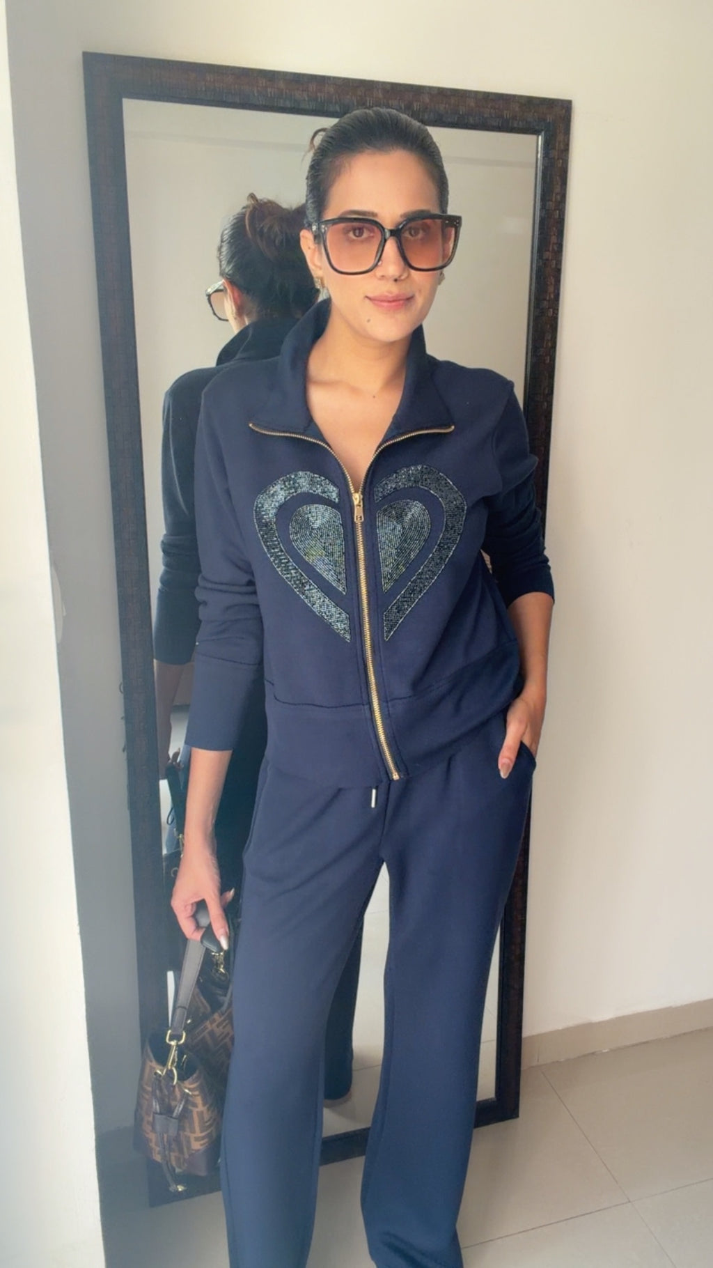 Heart Cutwork Fall Lounge Set