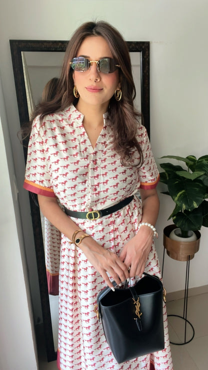 Horse Printed Vintage Dress