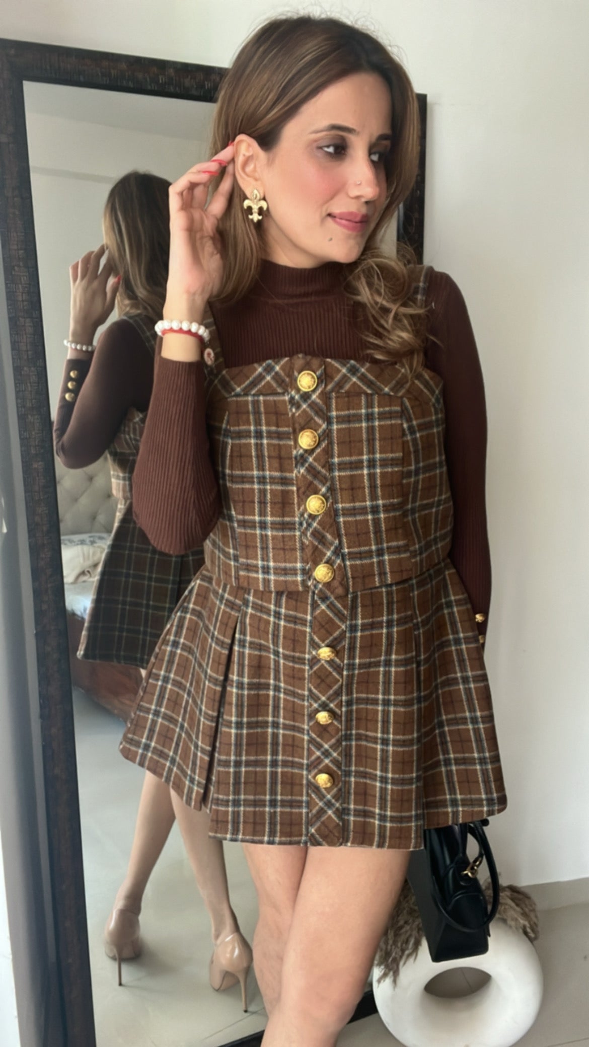 Carla Tweed Skater Skirt Fall Co-ord Set (3pc)