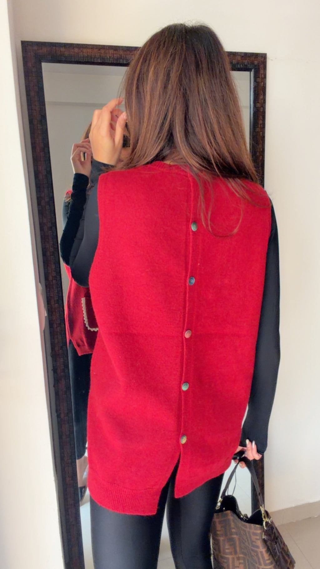 Buttoned Knit Fall Vest