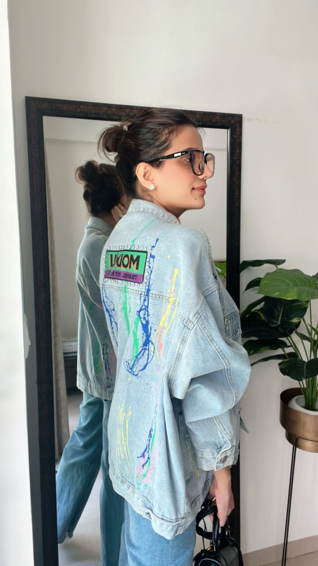 Painted Color Pop Denim Fall Jacket