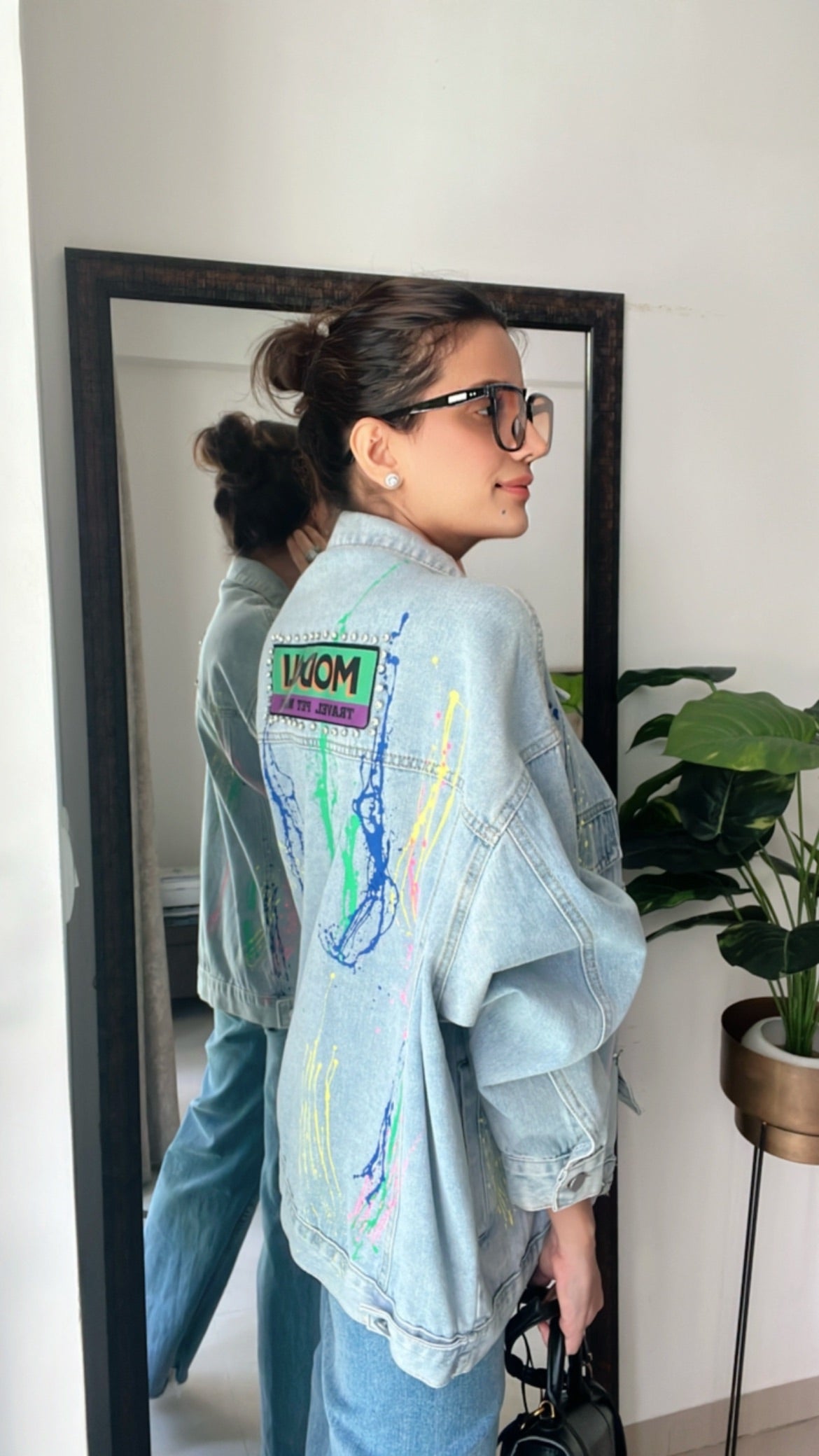 Painted Color Pop Denim Fall Jacket