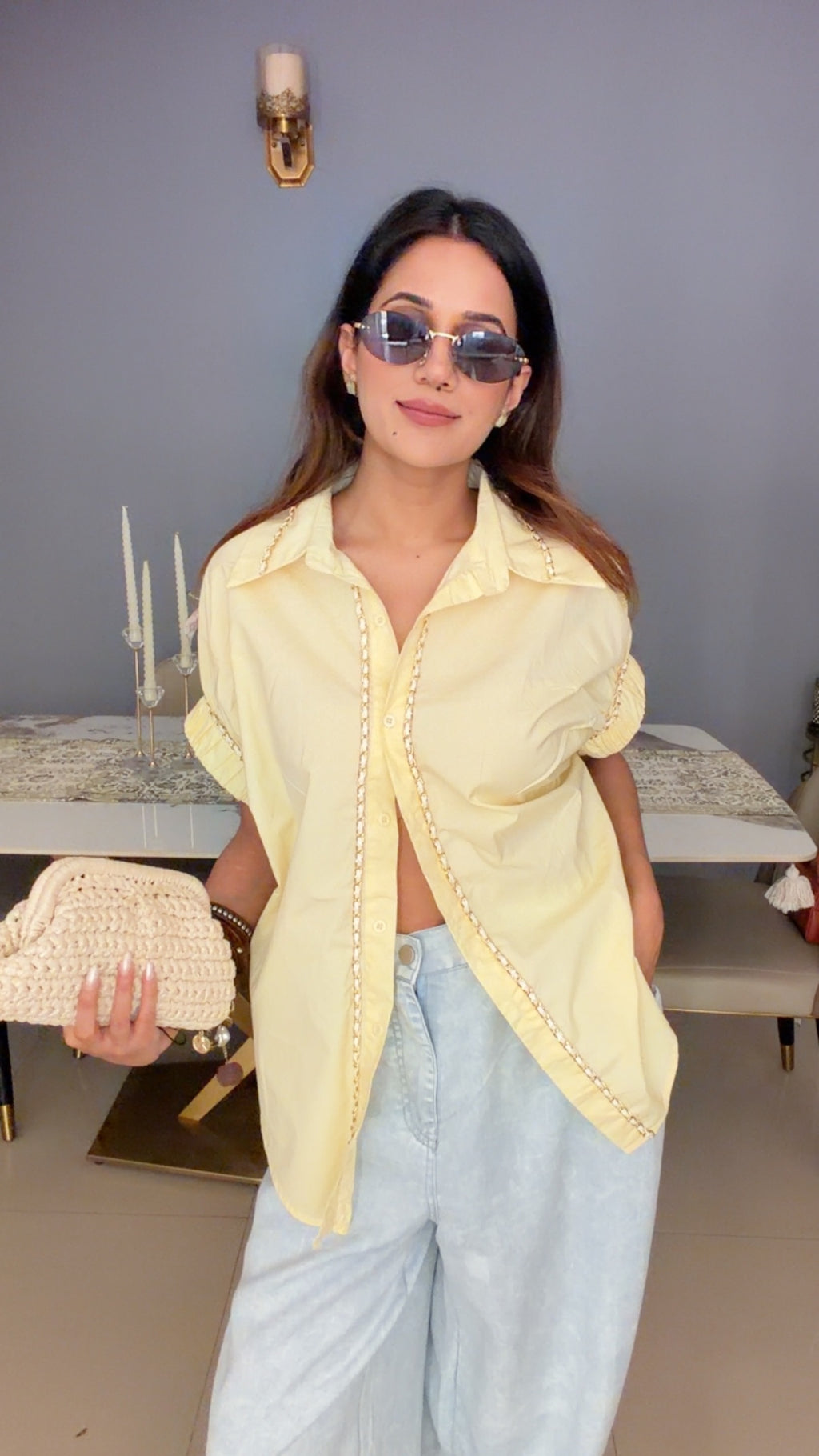 Braided Poplin Shirt