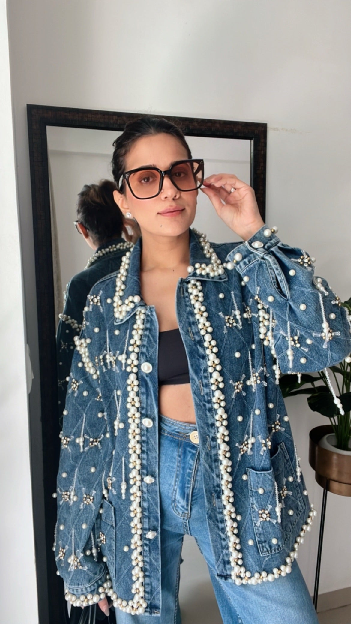 Overloaded Pearl Denim Fall Jacket