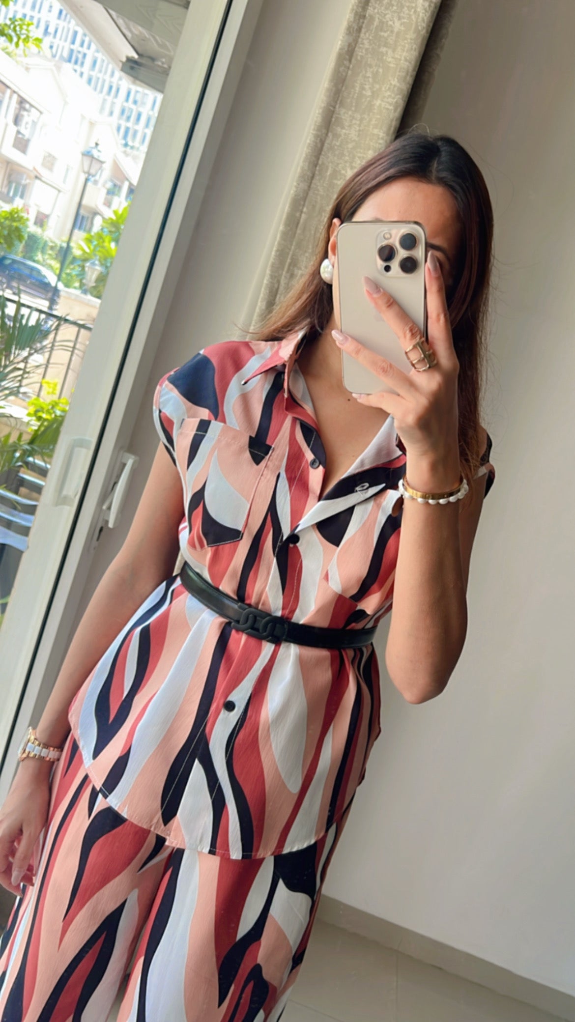 Printed Flaired Pants Co-ord