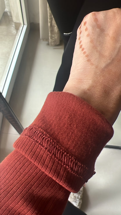 Ribbed Polo Neck Fleece Inner Fall Jumper