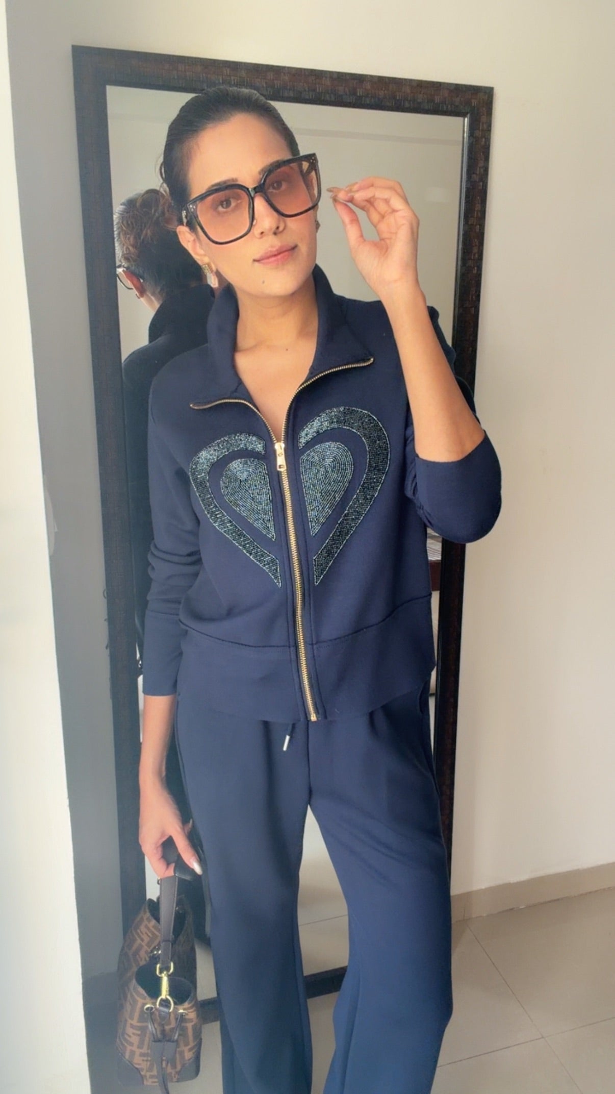 Heart Cutwork Fall Lounge Set