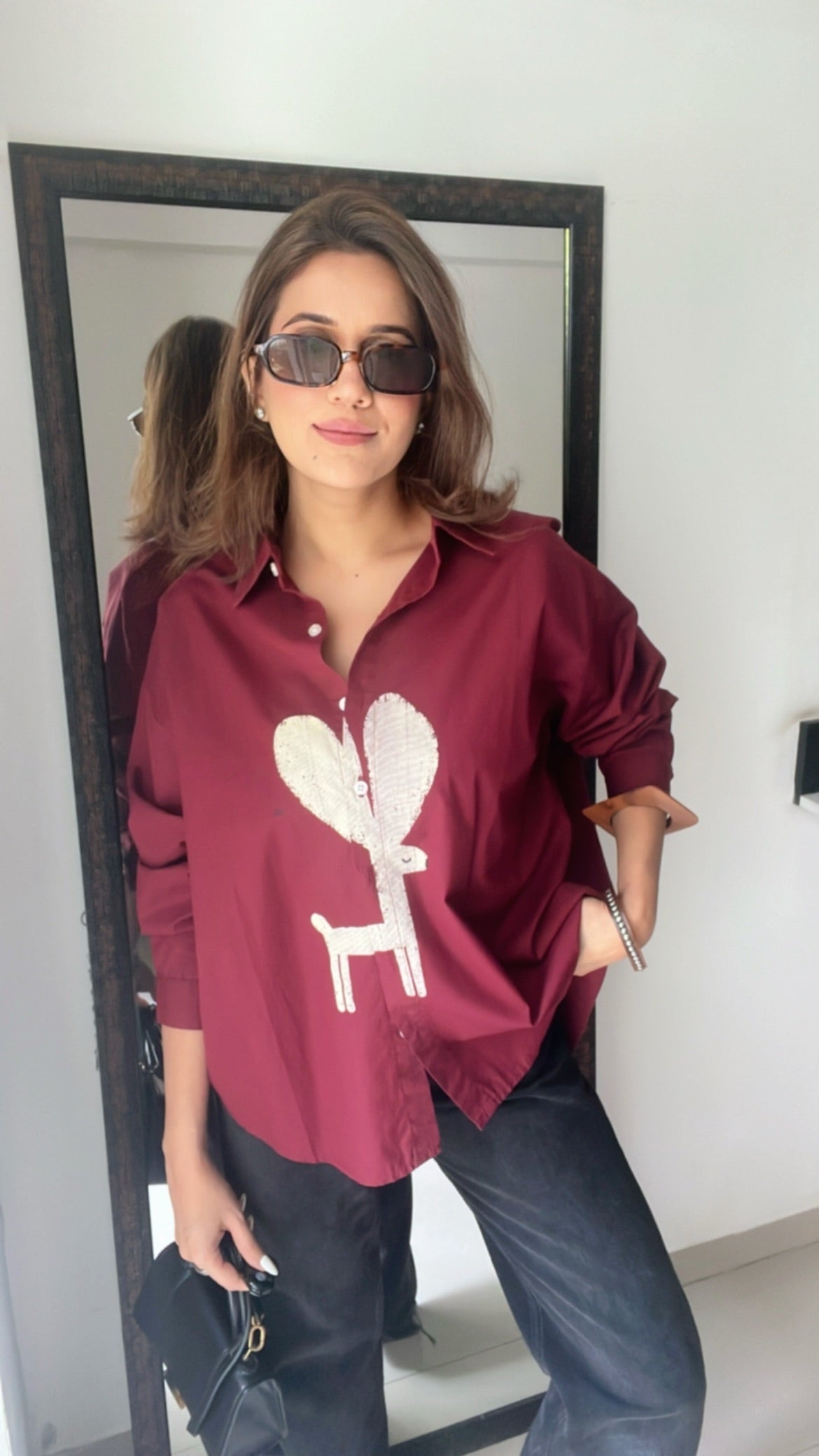 Deer Graphic Poplin Shirt