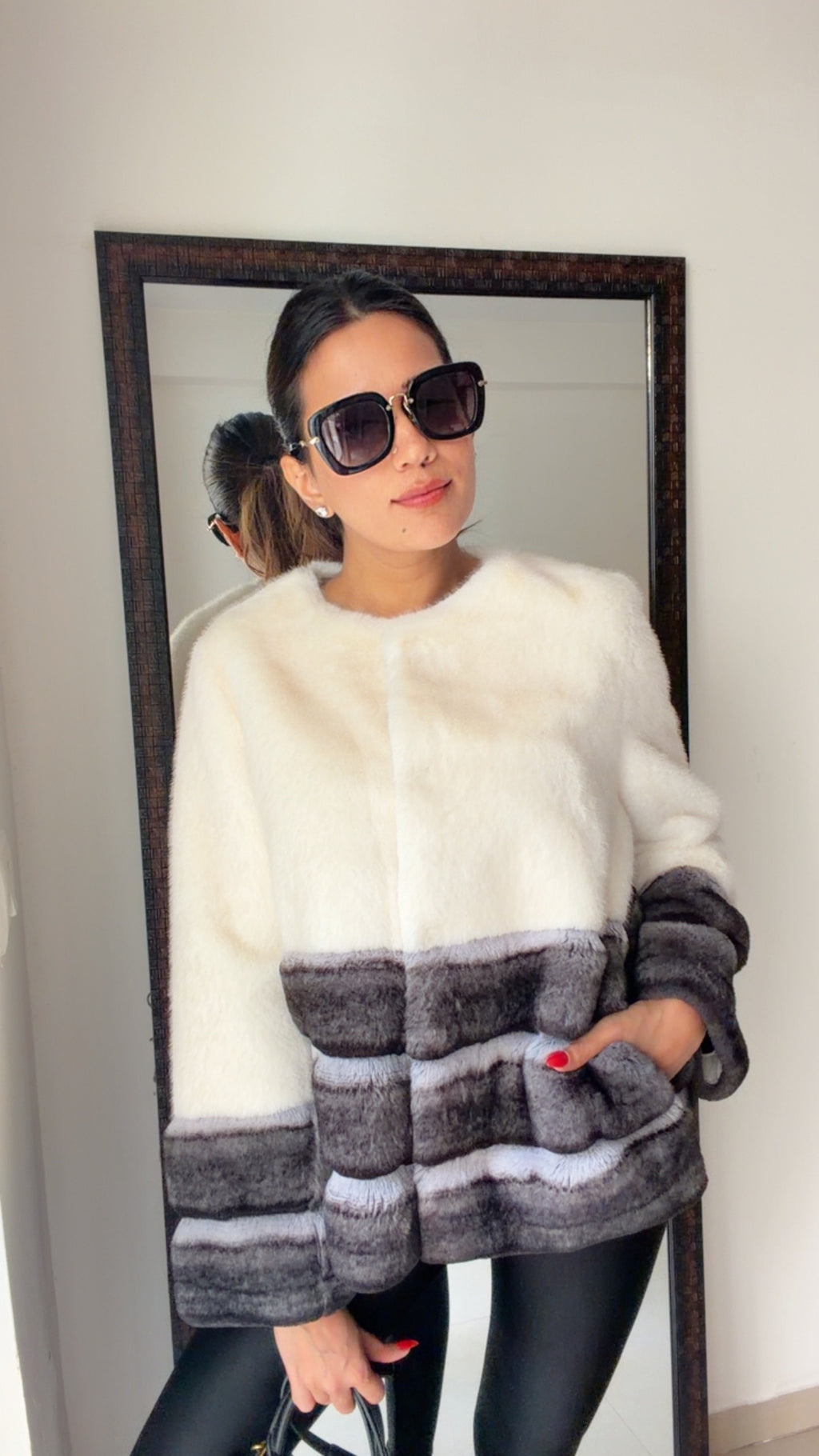 Ombré Faux Fur Fall Jacket