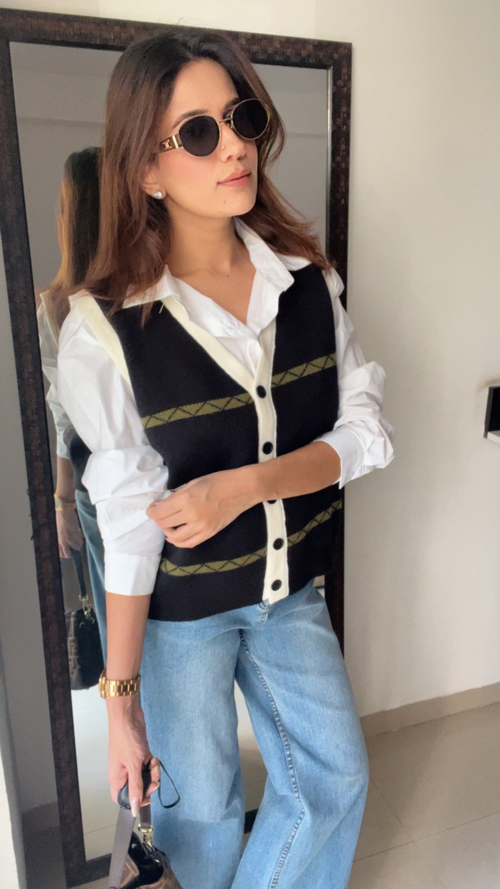 Buttoned Knit Fall Vest