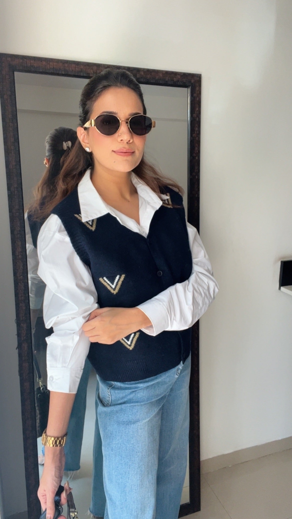 Buttoned Knit Fall Vest