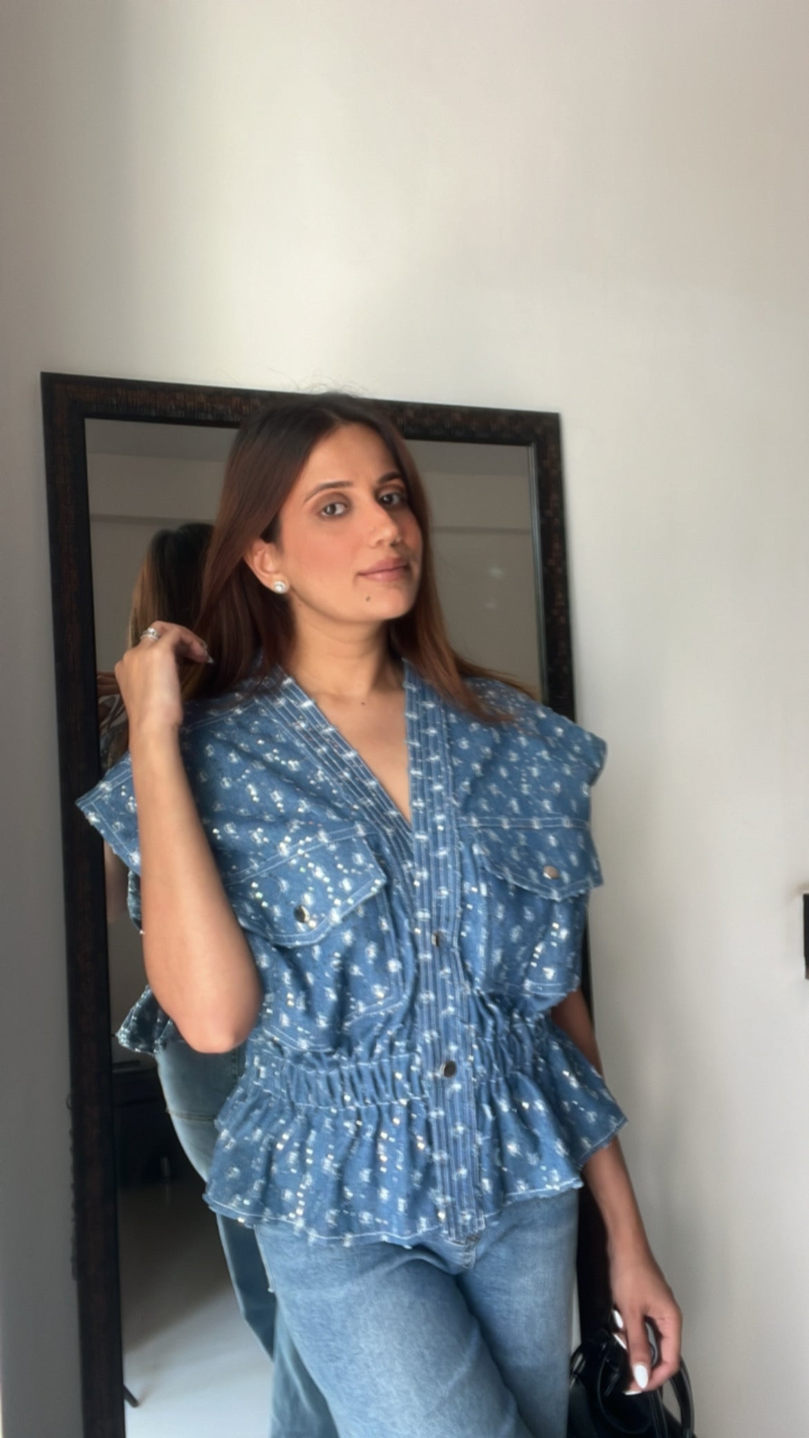 Glitz Denim Top