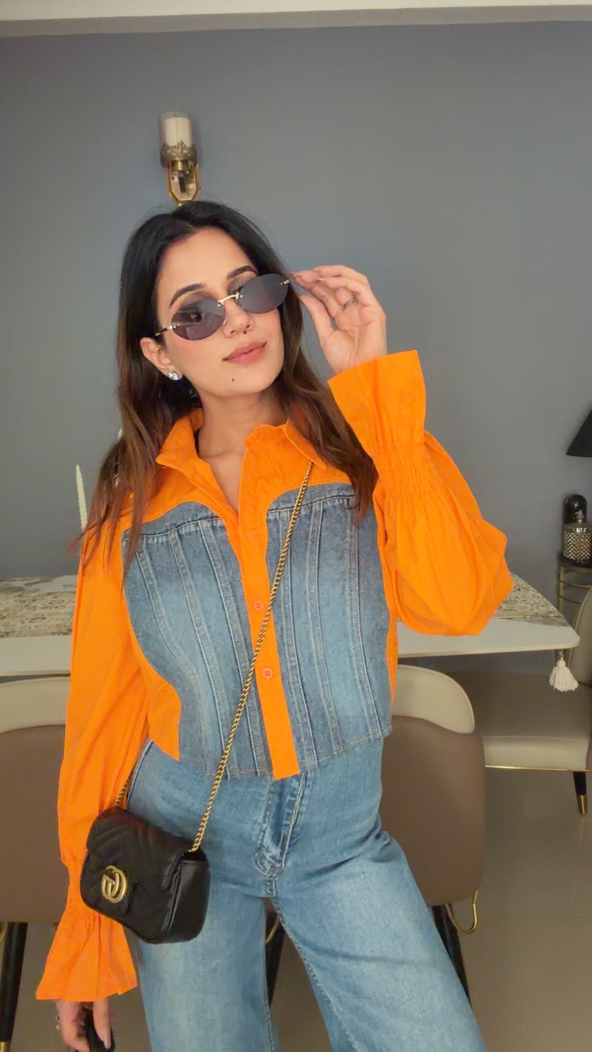 Crop Denim Corset Inspo Poplin Shirt