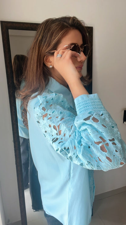 Jane Crochet Poplin Shirt