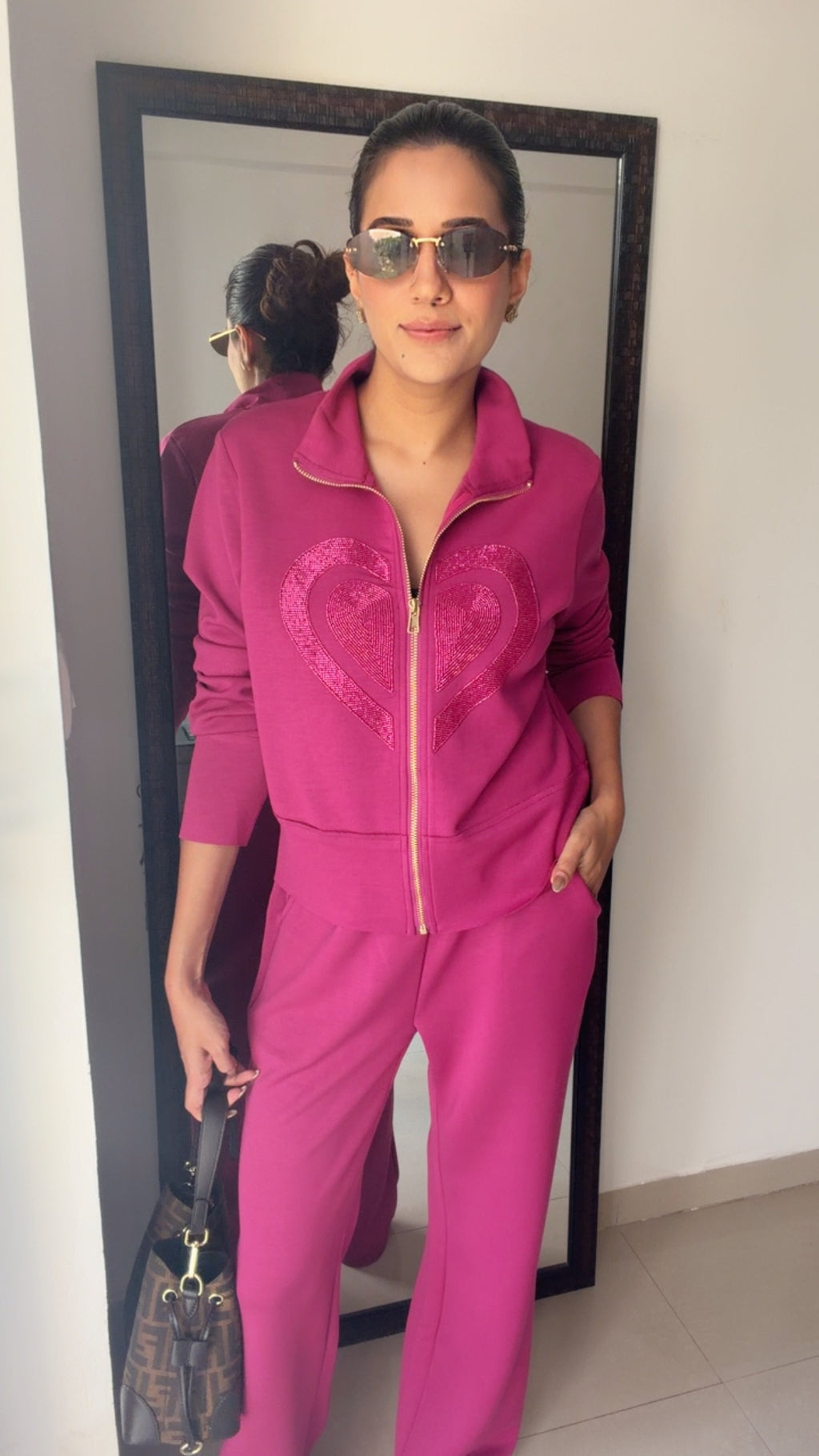 Heart Cutwork Fall Lounge Set