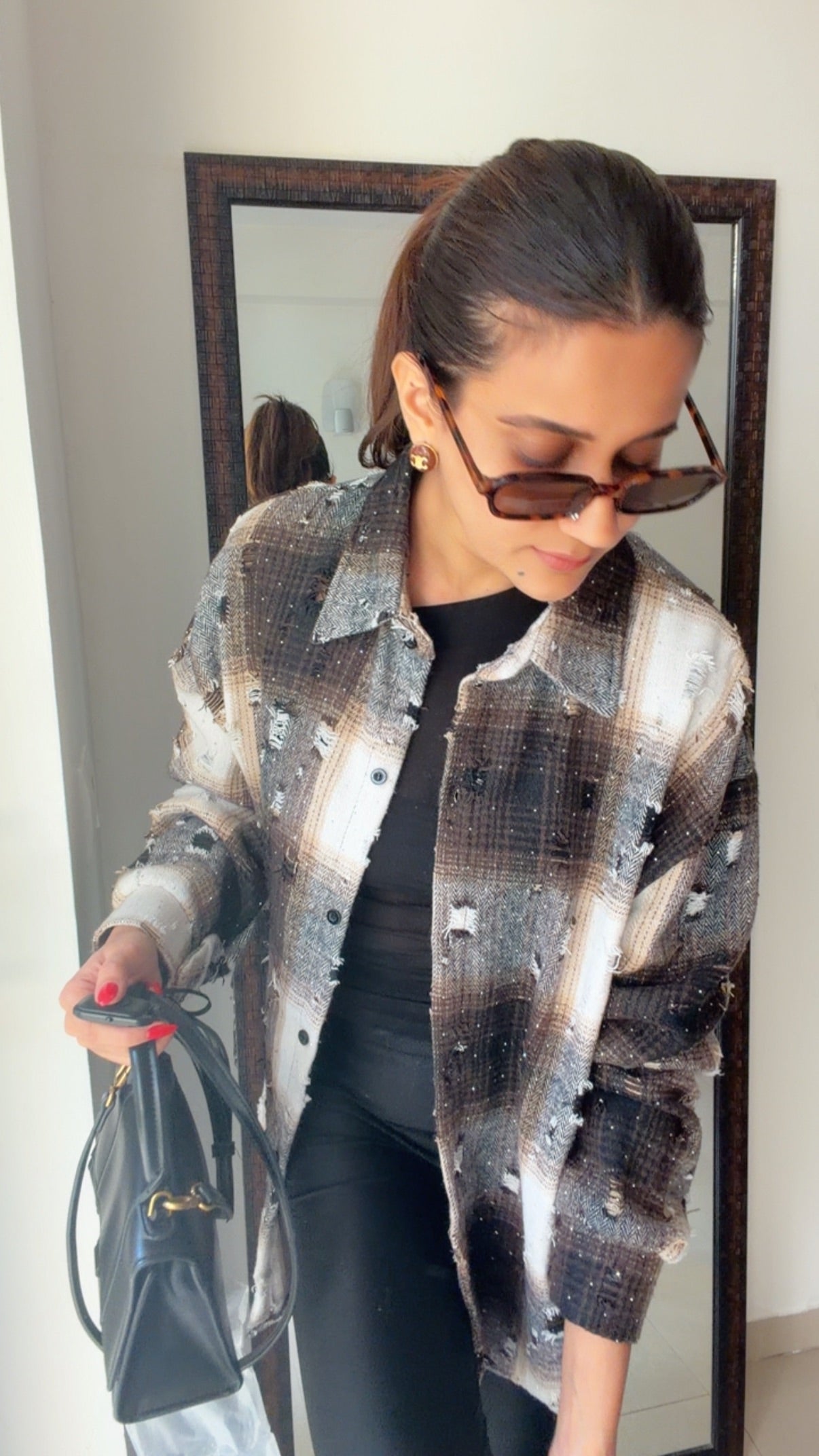 Ribbed Plaid Fall Shirt