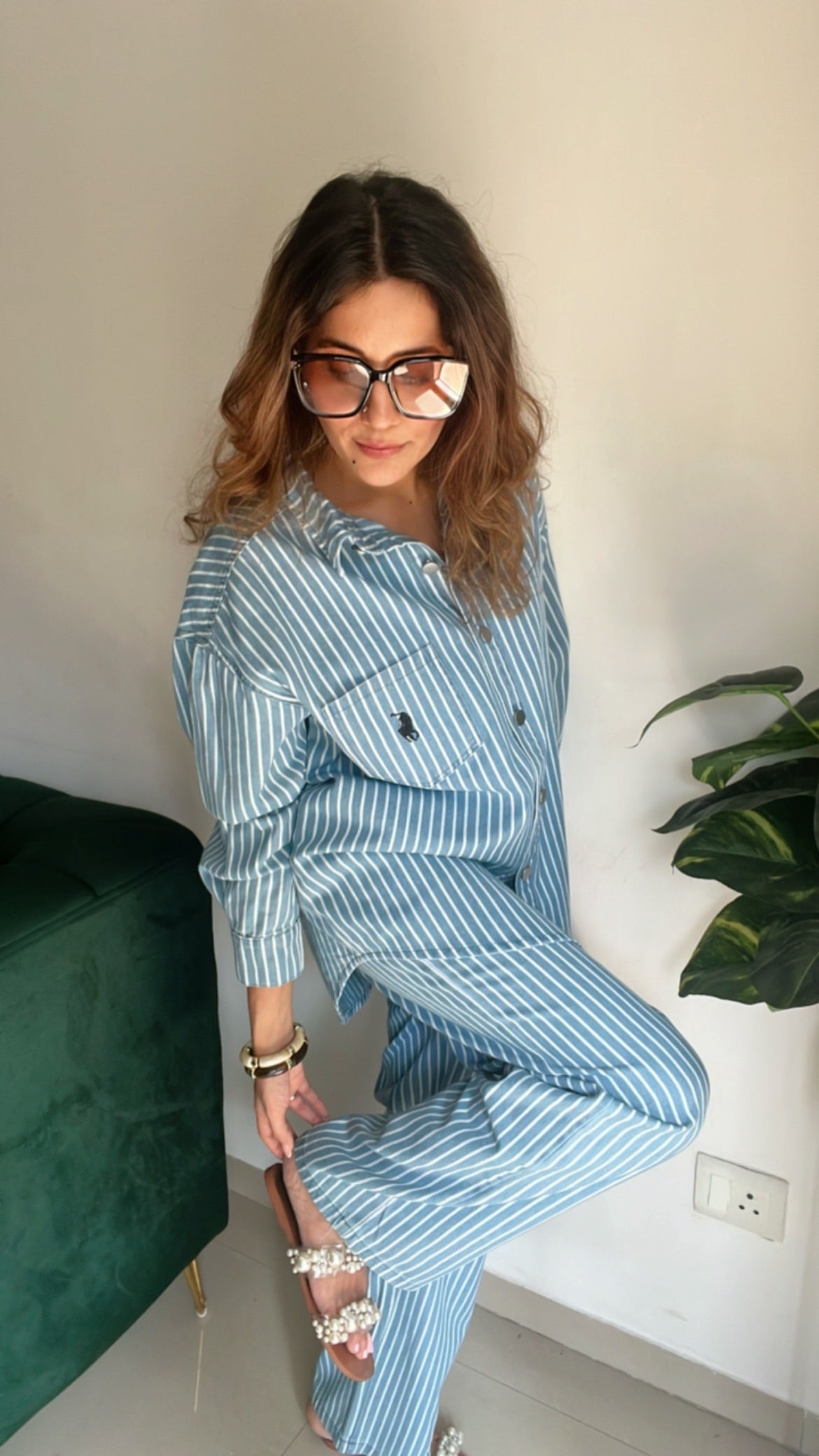 Stripe Denim Co-ord Set