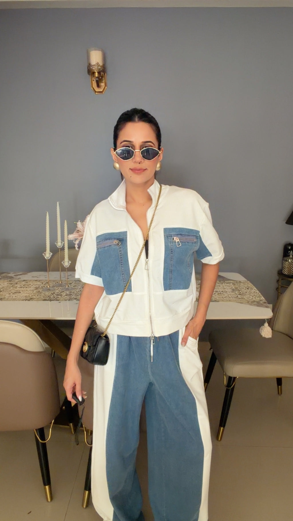 Denim Relaxed Fit Lounge Set