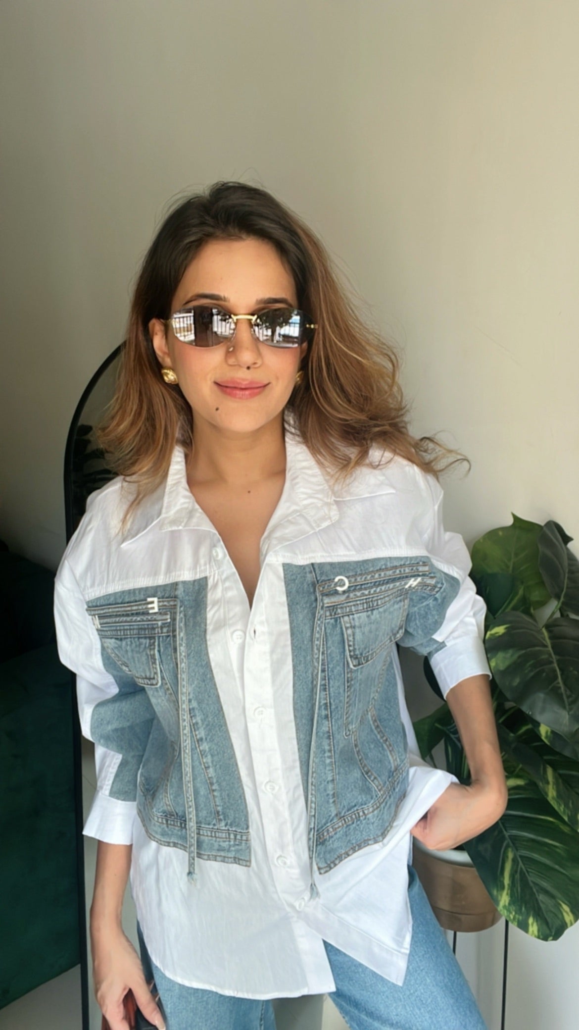 Denim Patch Pocket Poplin Shirt