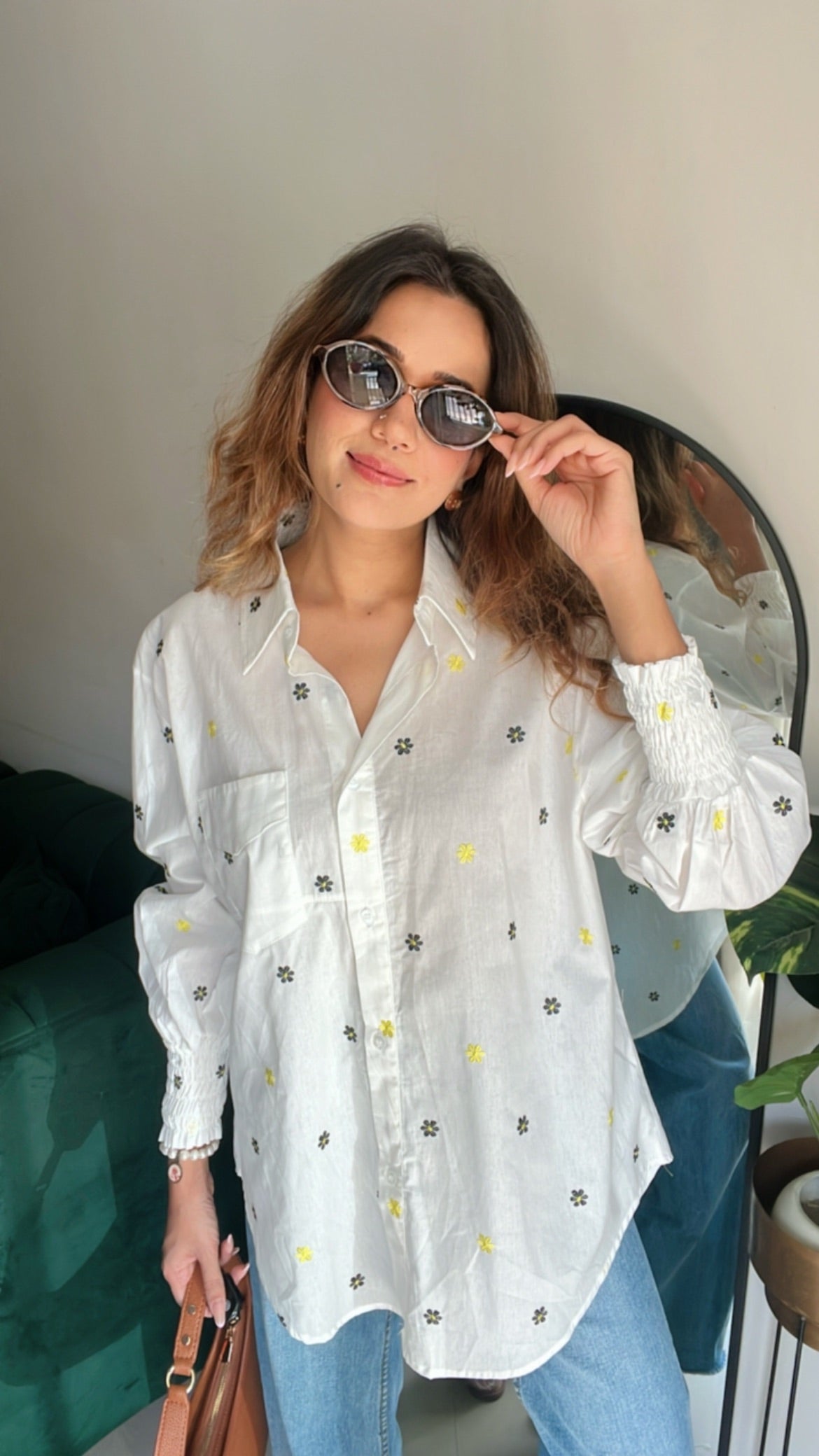 Daisy Poplin White Shirt