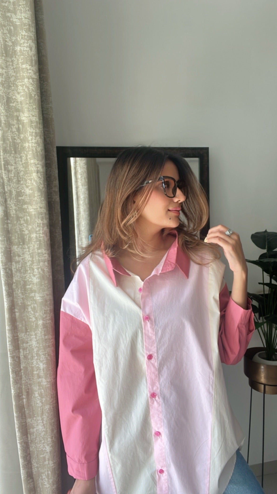 Colorblock Poplin Shirt