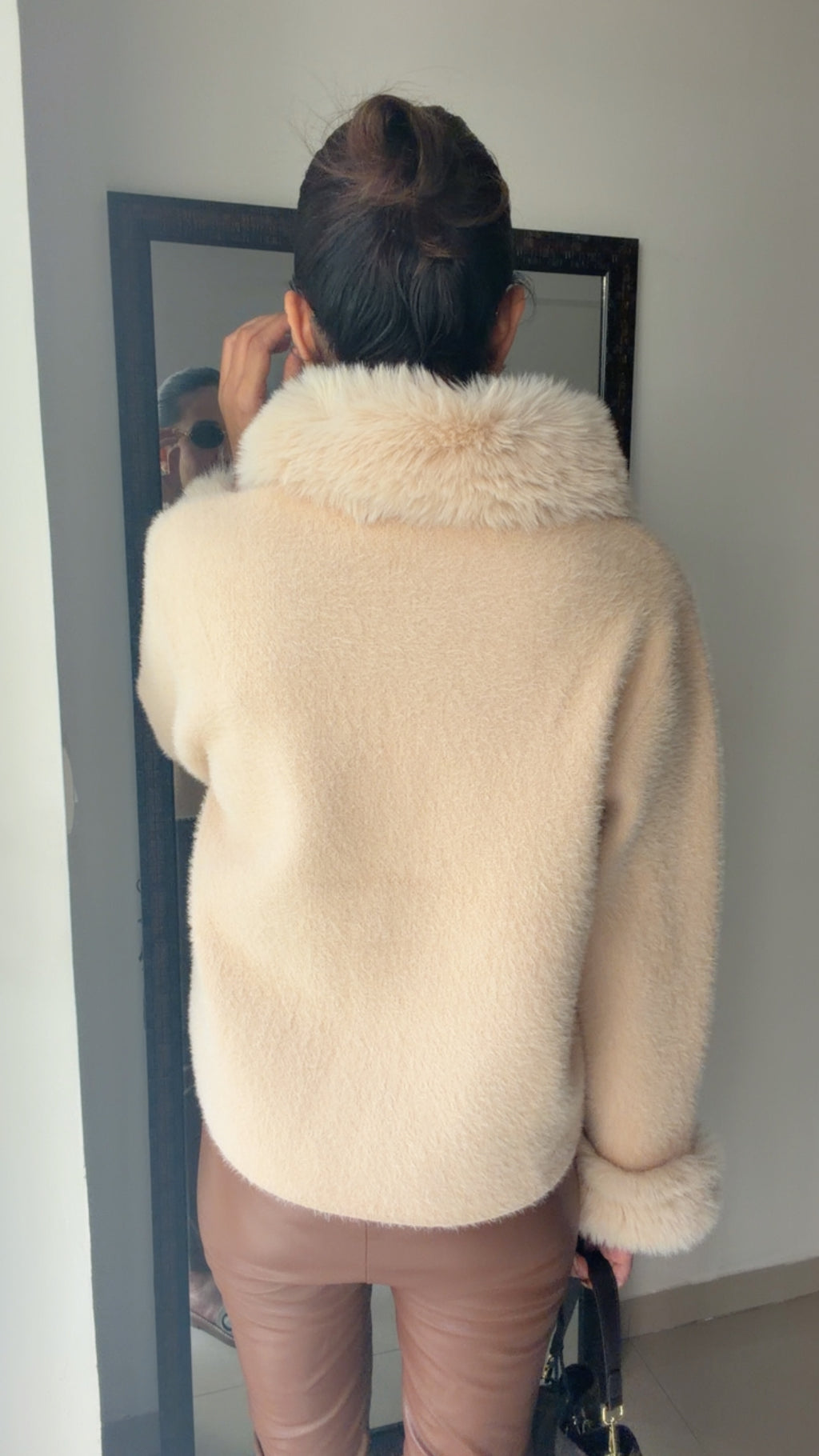 Midnight Luxe Fur-Trim Fall Jacket