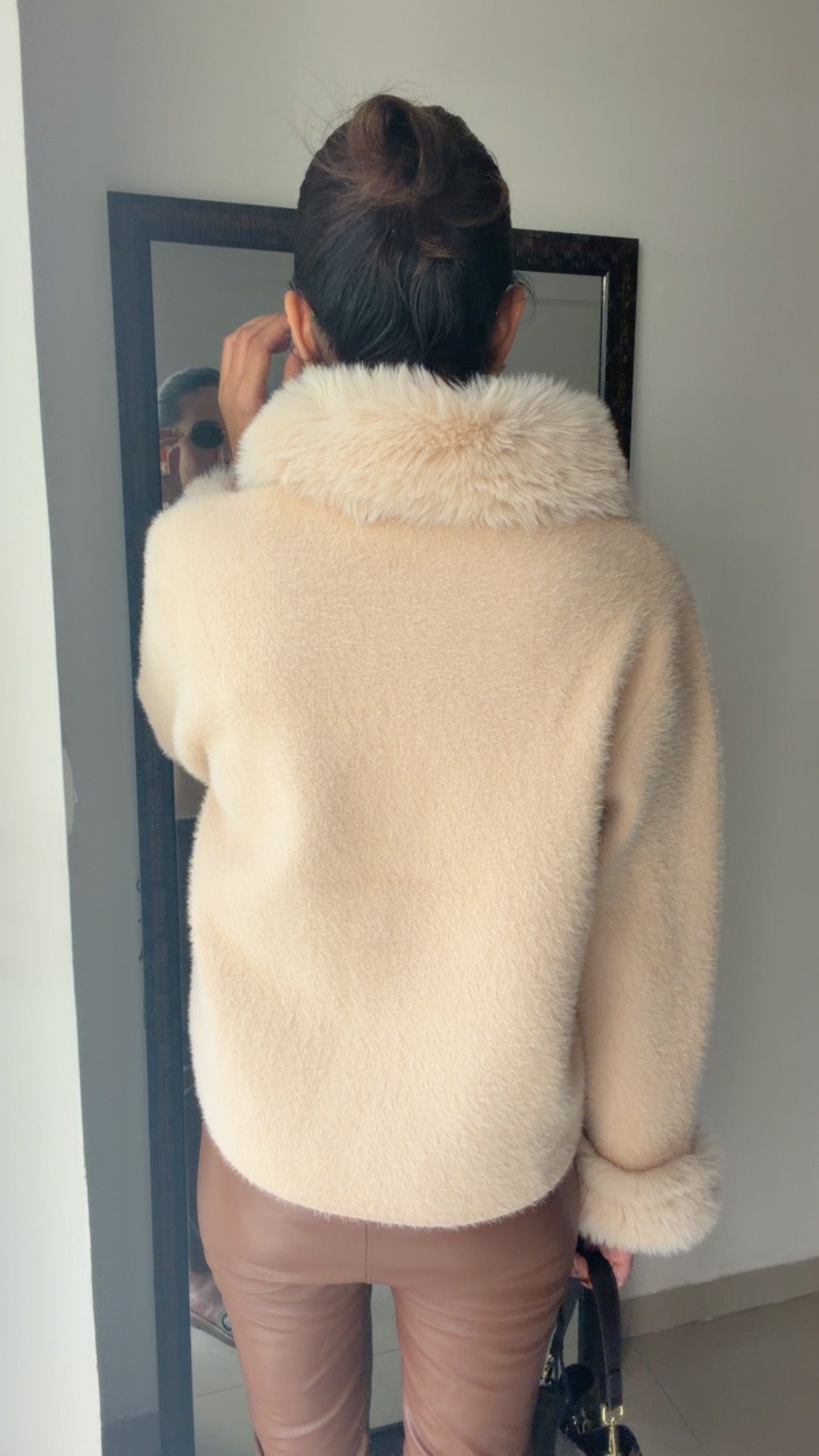 Midnight Luxe Fur-Trim Fall Jacket