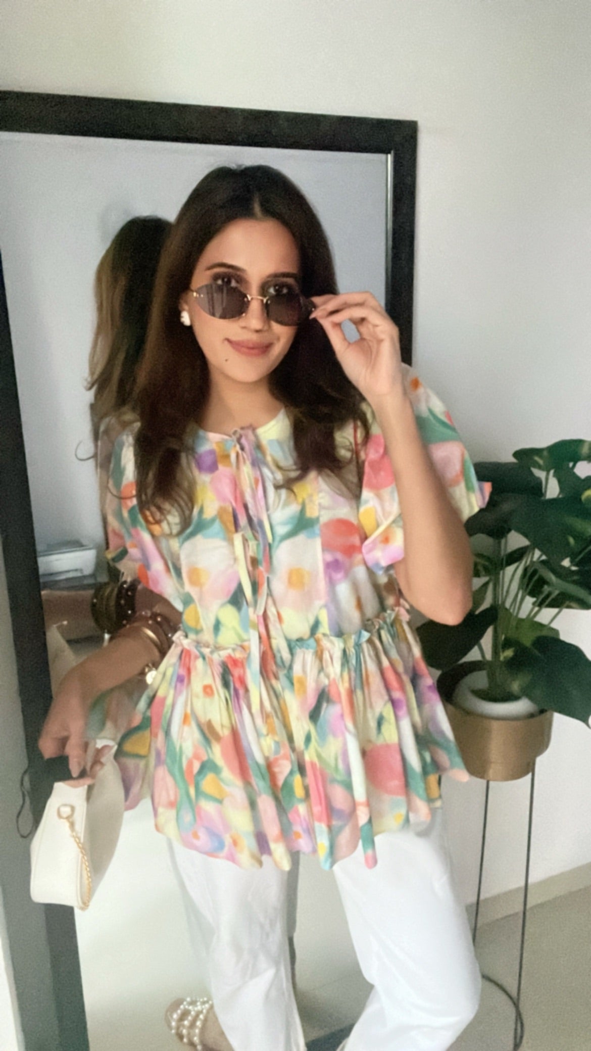 Colorblast Tieknot Poplin Top