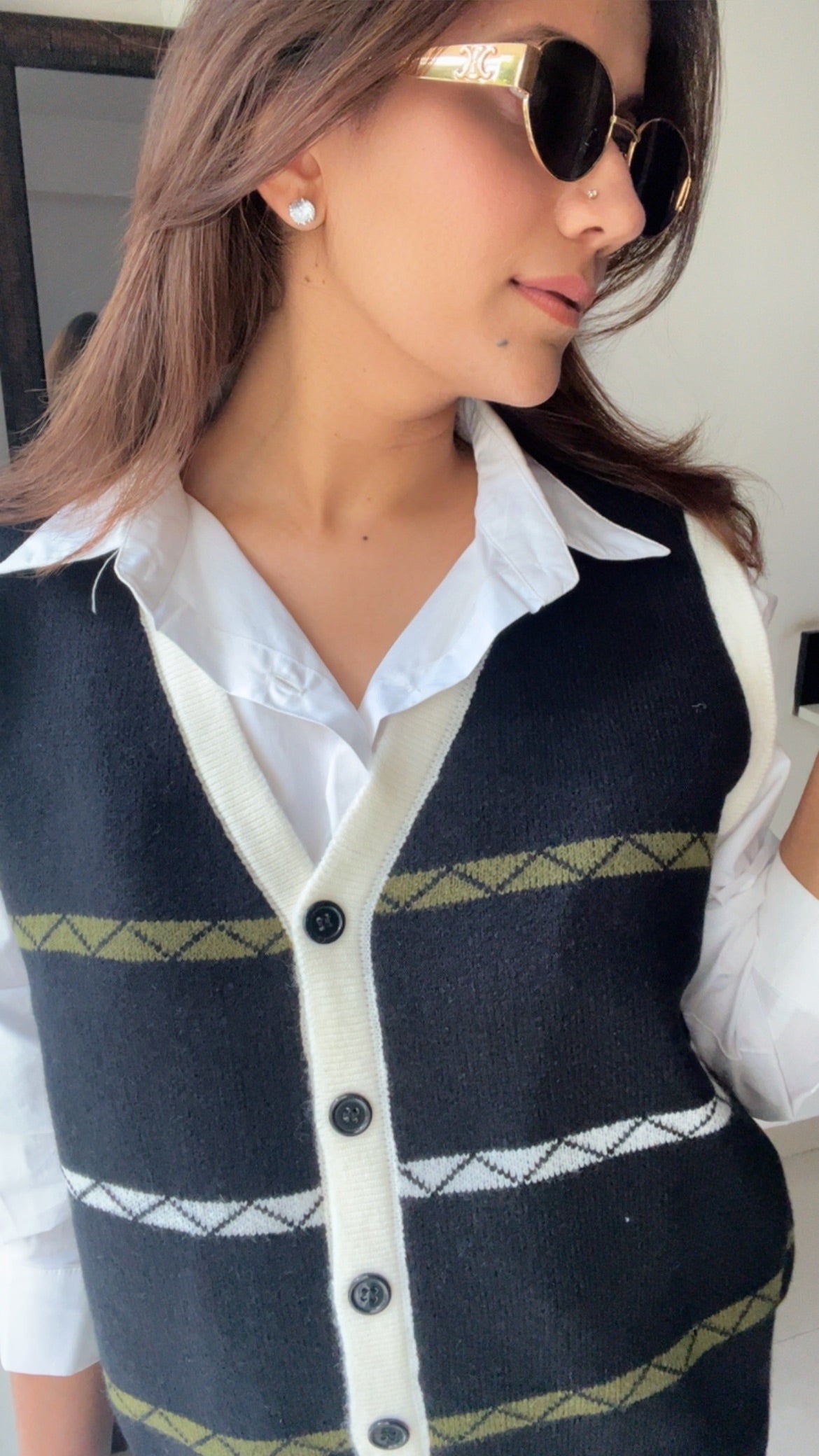 Buttoned Knit Fall Vest