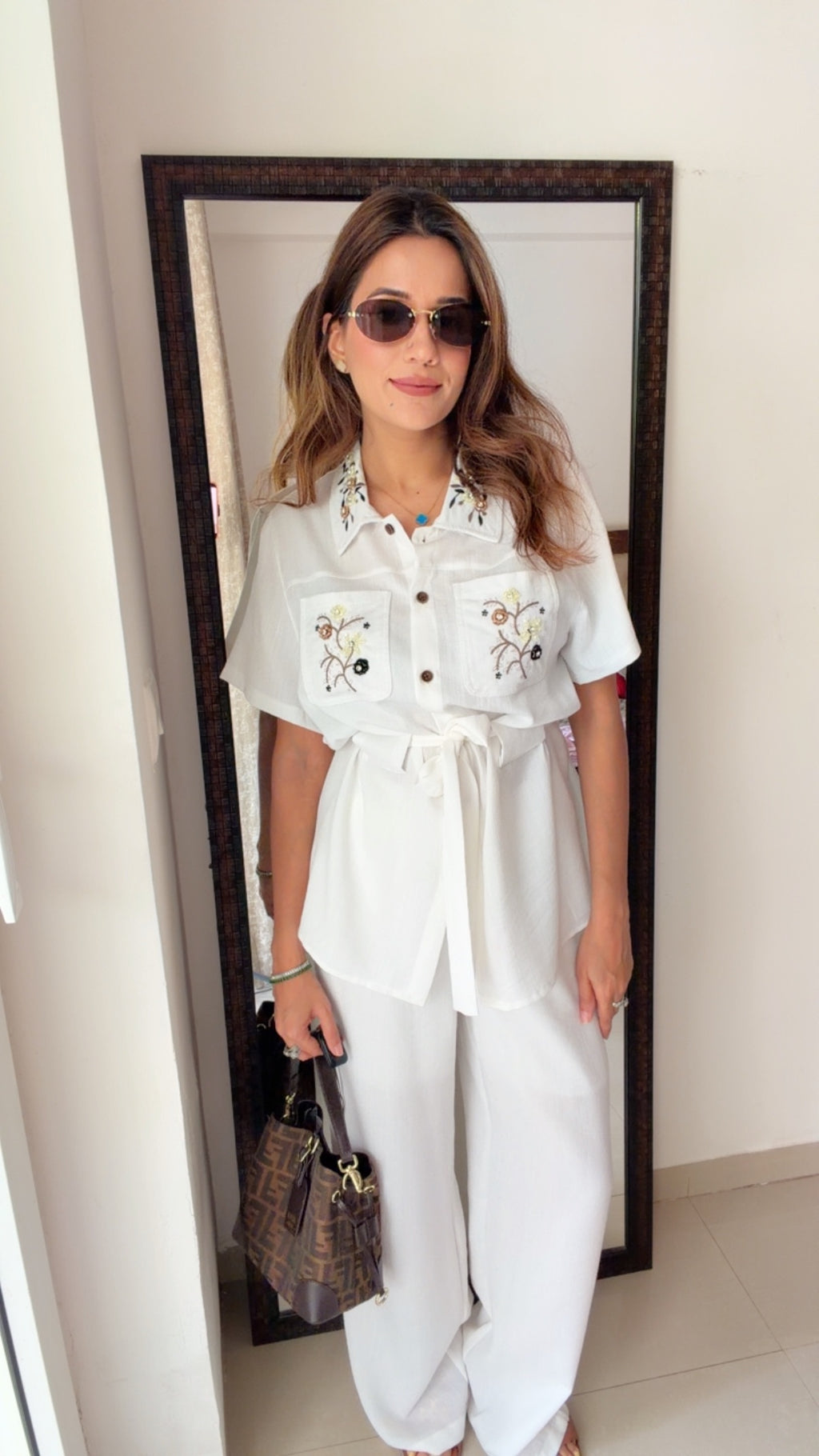 Embroidered Linen Co-ord Set