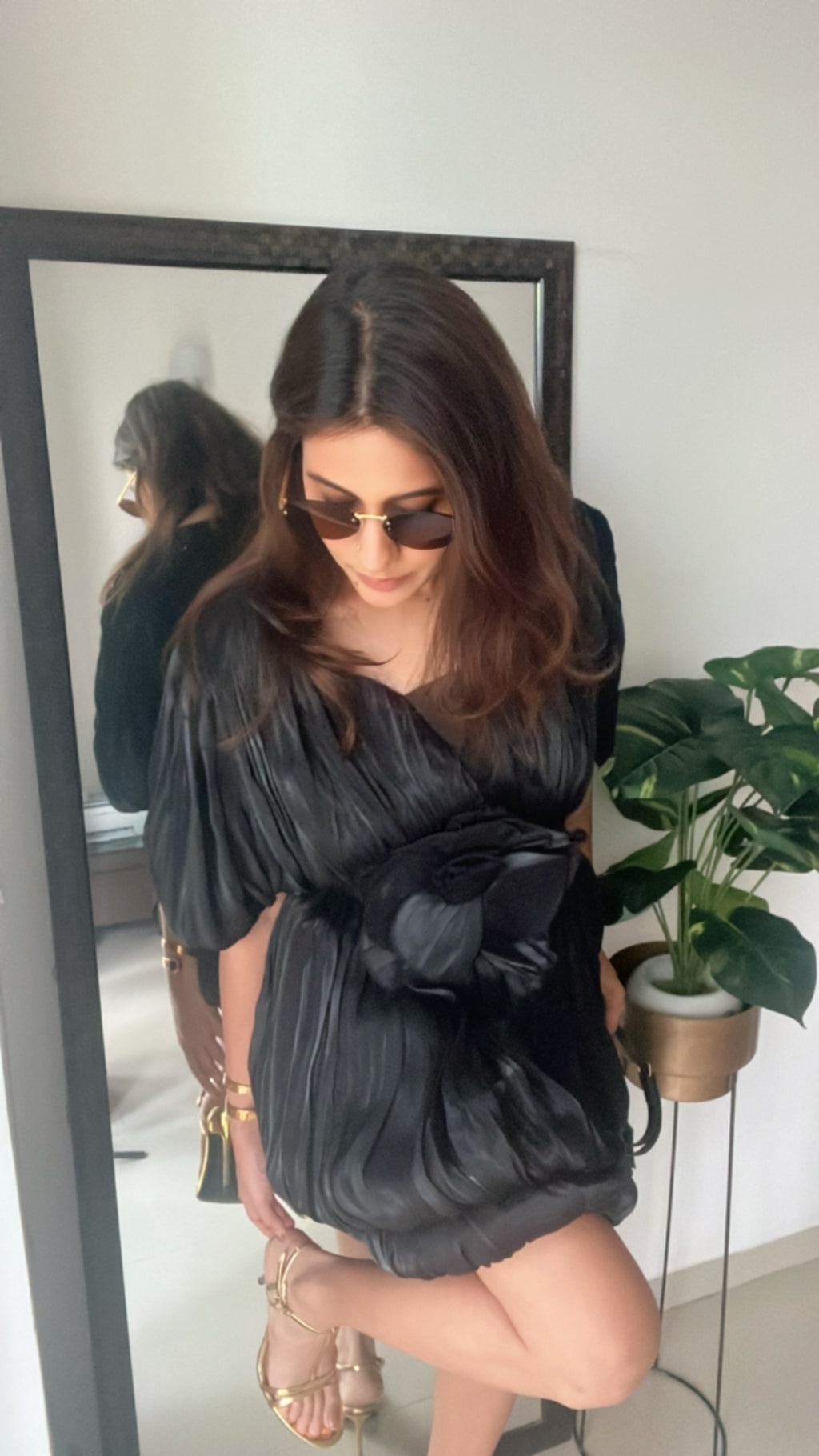 Rouge Pleat Dress