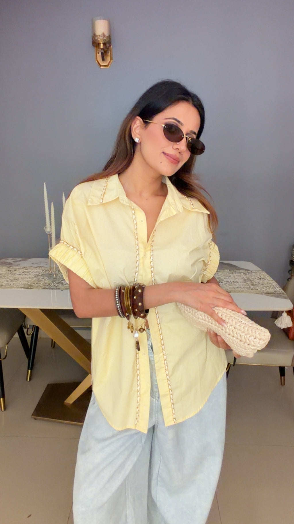 Braided Poplin Shirt