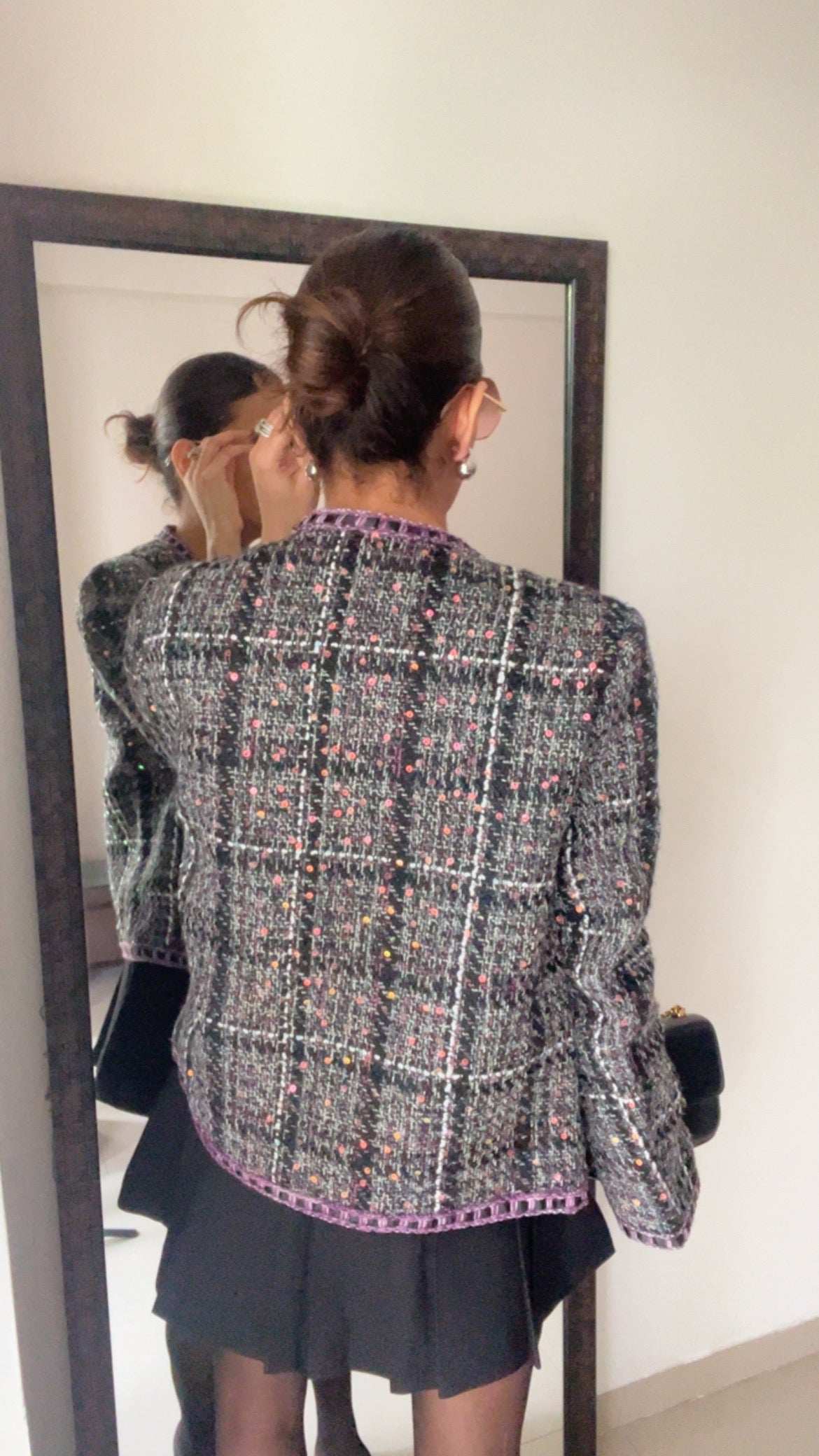 Textured Sequin Tweed Fall Jacket