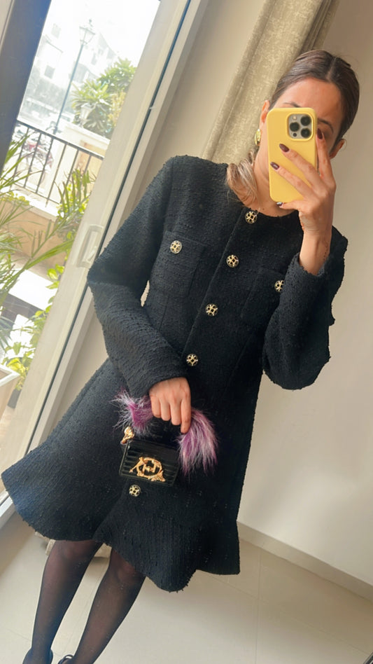 Black Tweed Fall Dress