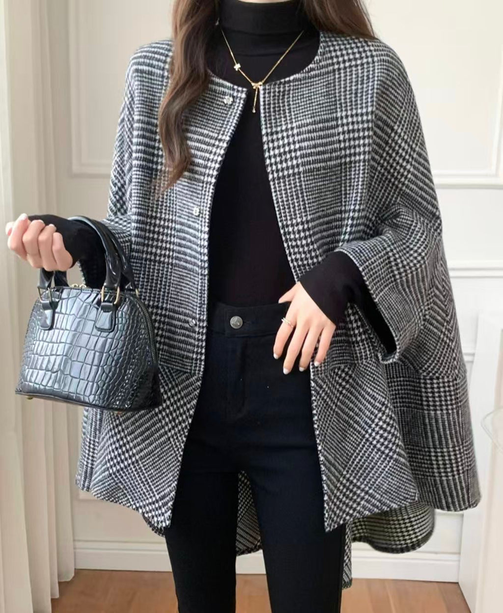 Plaid Cape Inspo Fall Jacket