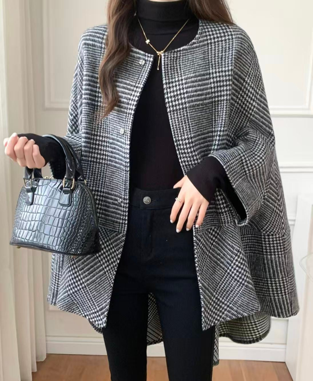Plaid Cape Inspo Fall Jacket