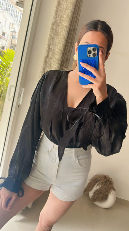 Glossy Knotted Bodysuit