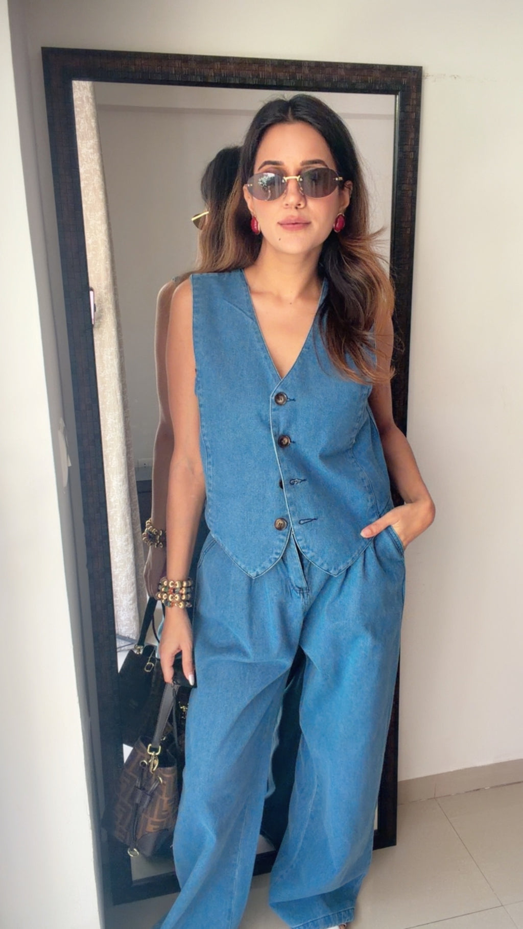 Vest Inspo Denim Co-ord Set