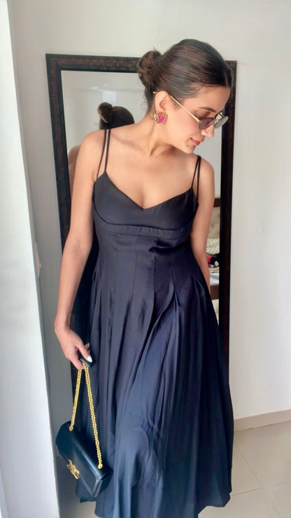 Classic Black Midi Dress