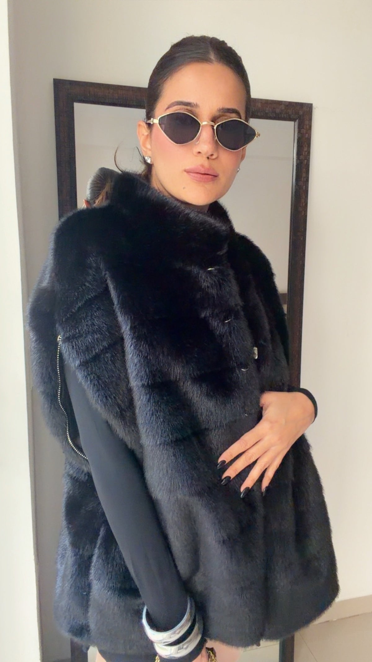 Luxe Fall Faux Fur Oversized Sleeveless Jacket