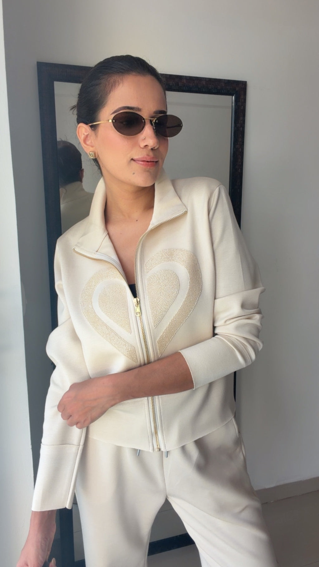 Heart Cutwork Fall Lounge Set