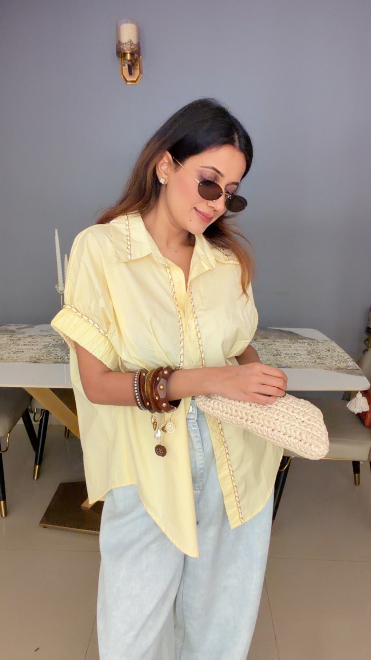 Braided Poplin Shirt