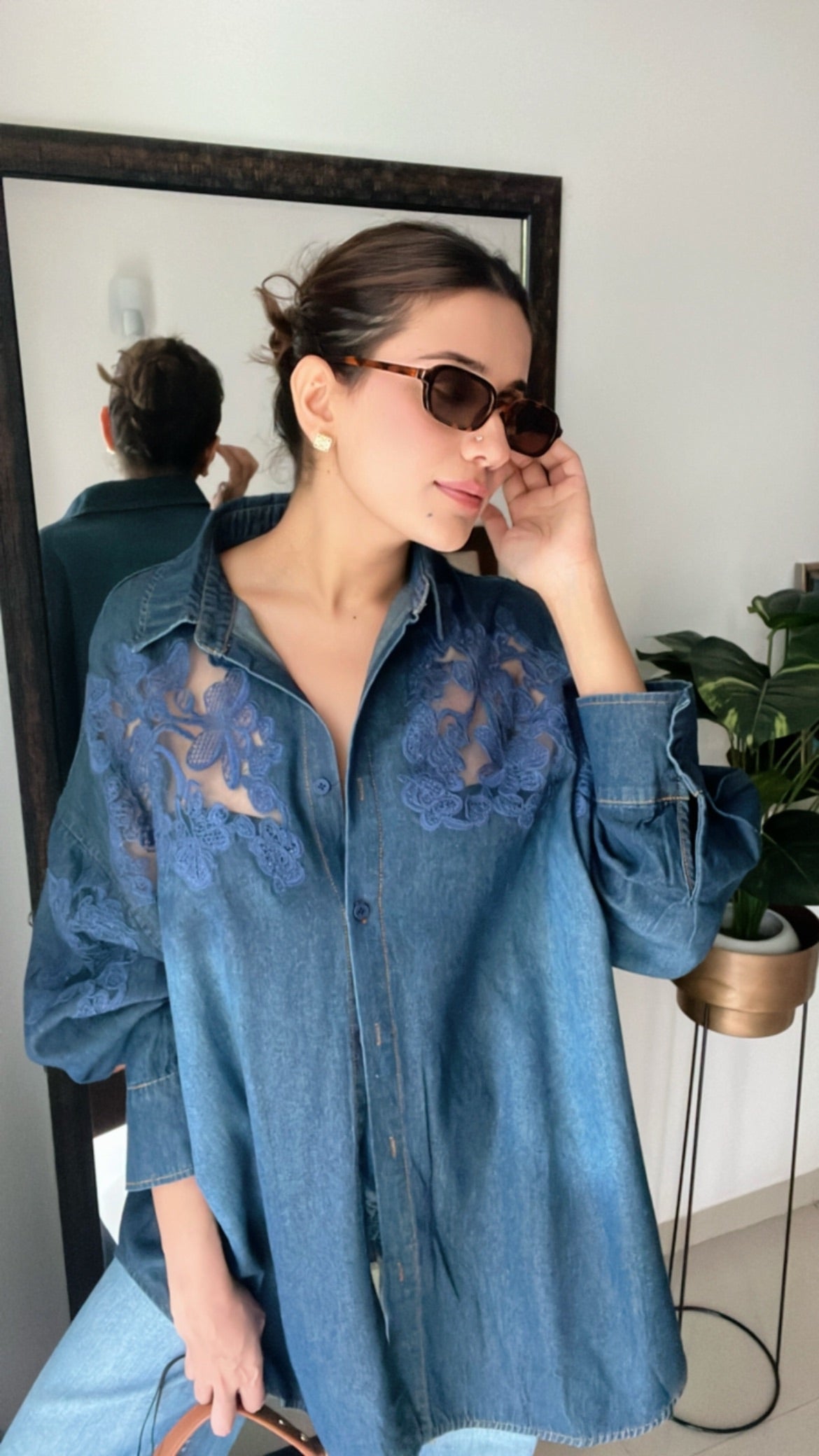 Denim Embroidered Shirt
