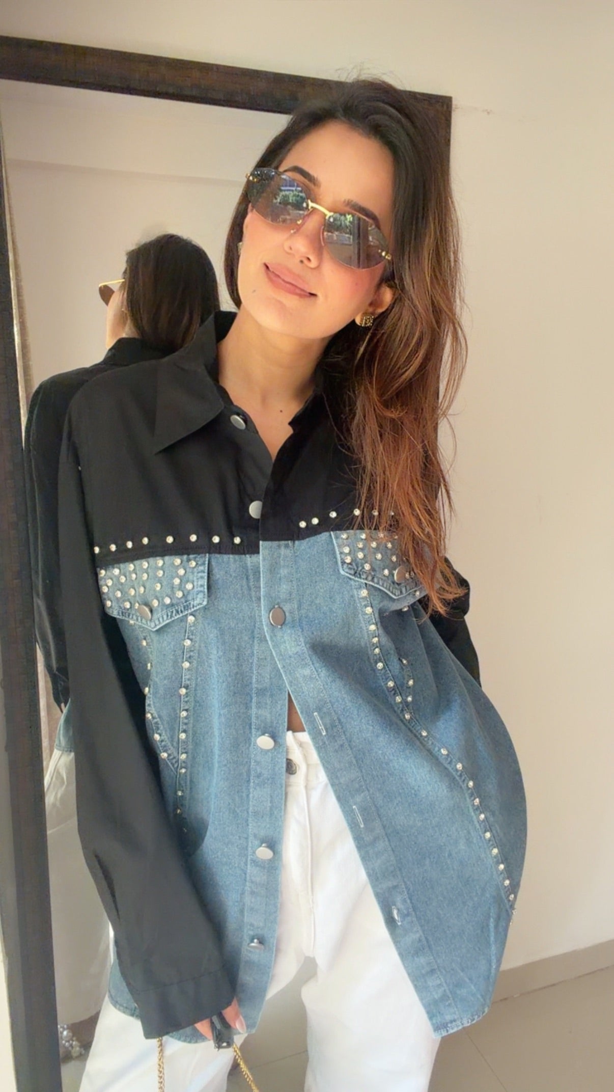 Studded Poplin Shirt