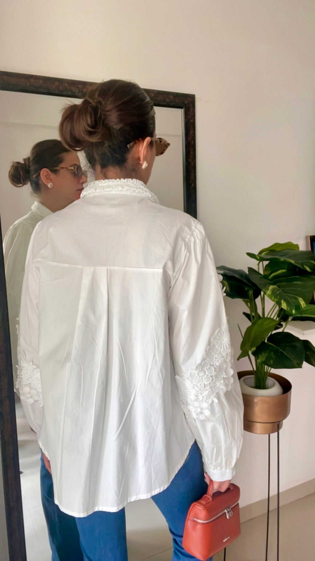 Poplin Lace Eplique Shirt