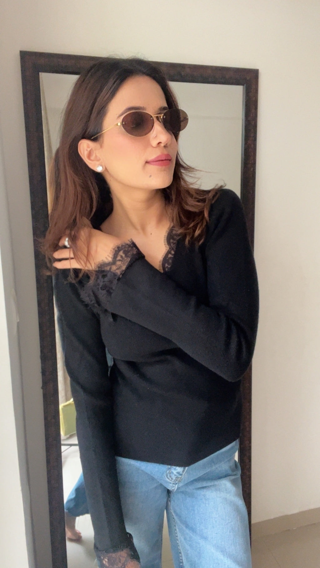 Ribbed Lace Detailed Fall Layered Top