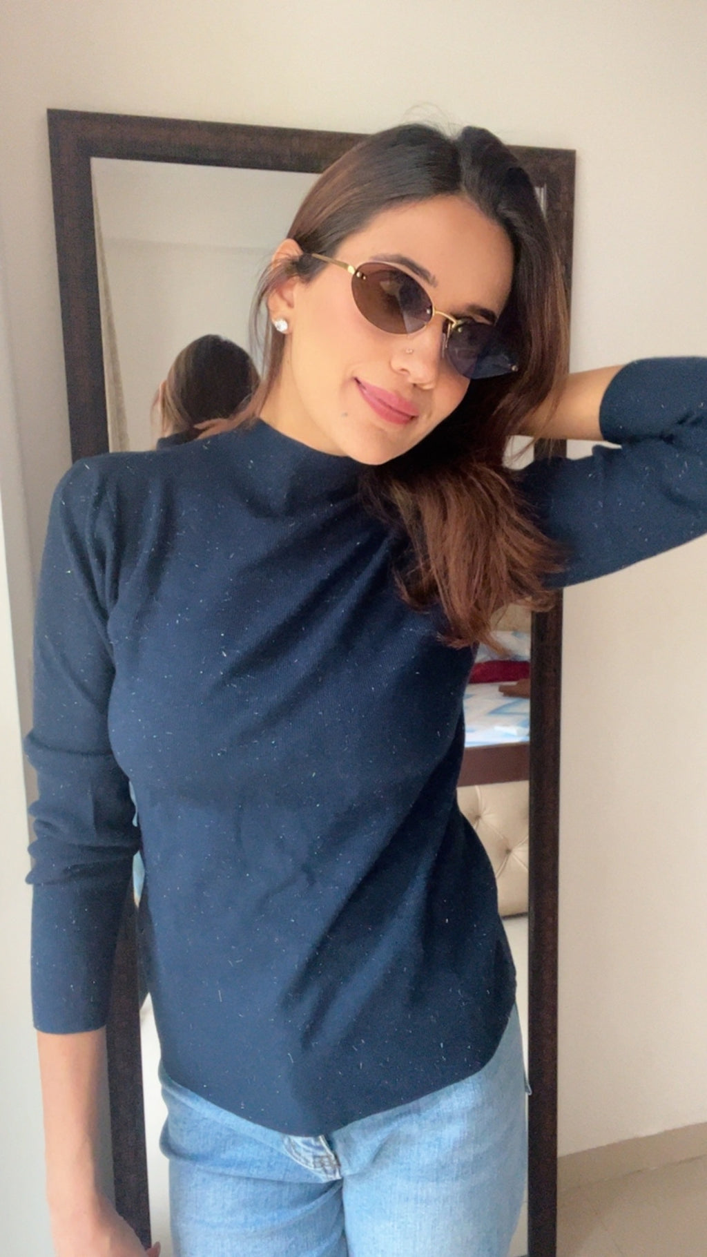 Polo Neck Layered Fall Top