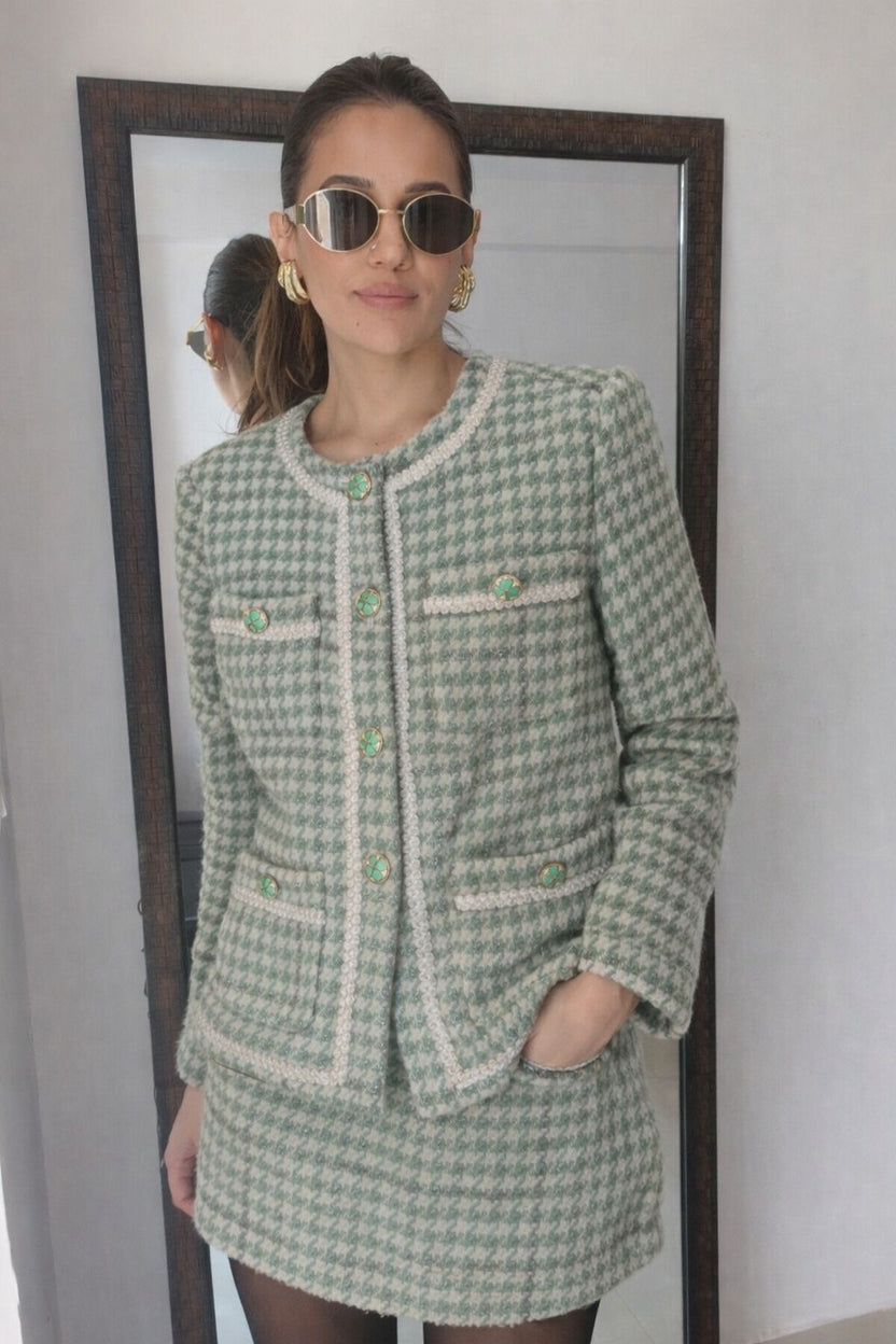 Sage Tweed Fall Co-ord Set – Closet Affair by Priyanka Ahuja